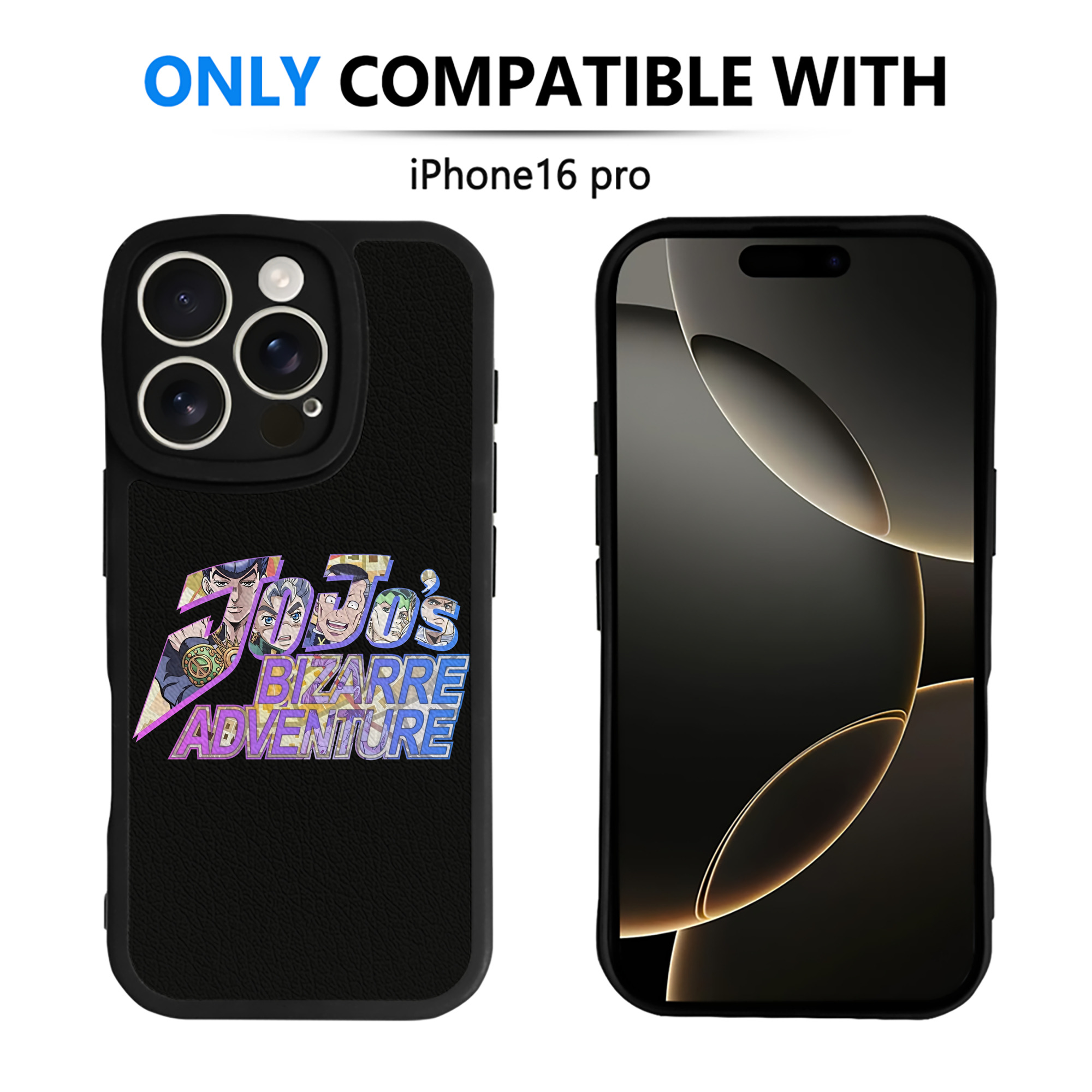 （画像用） ジョジョの奇妙な冒険 JoJo's Bizarre Adventure 【iPhone 16シリーズ対応】シリコンスマホケース（レザー調） 材質：シリコン